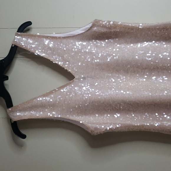 Women's Mini A line Squin Mini Dress - A New Day Cream - Picture 8 of 9